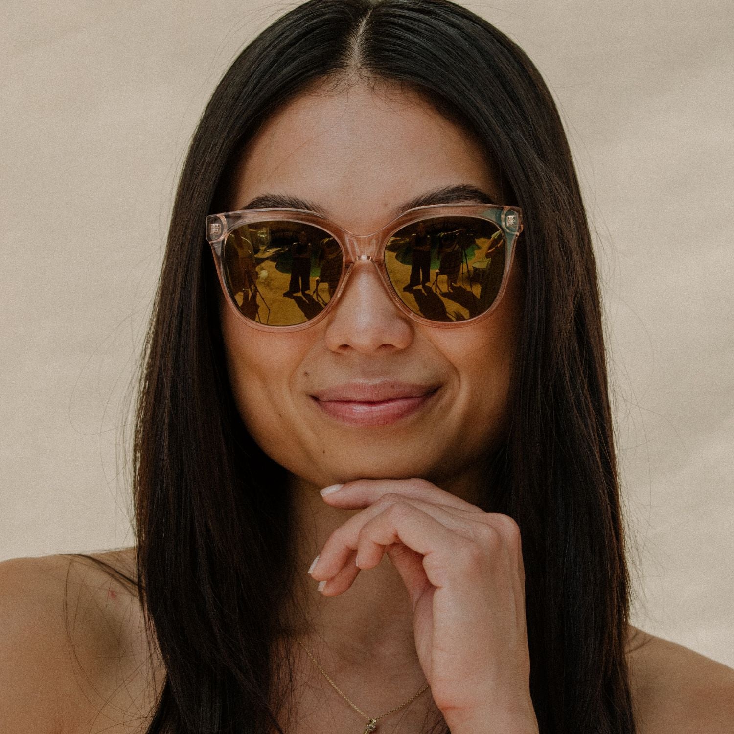 #color_Guava Mimosa with Polarized Gold Mirrored Lenses