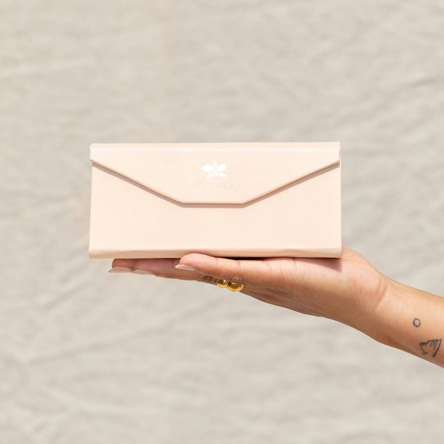 Vegan Leather Collapsible Case in Sand