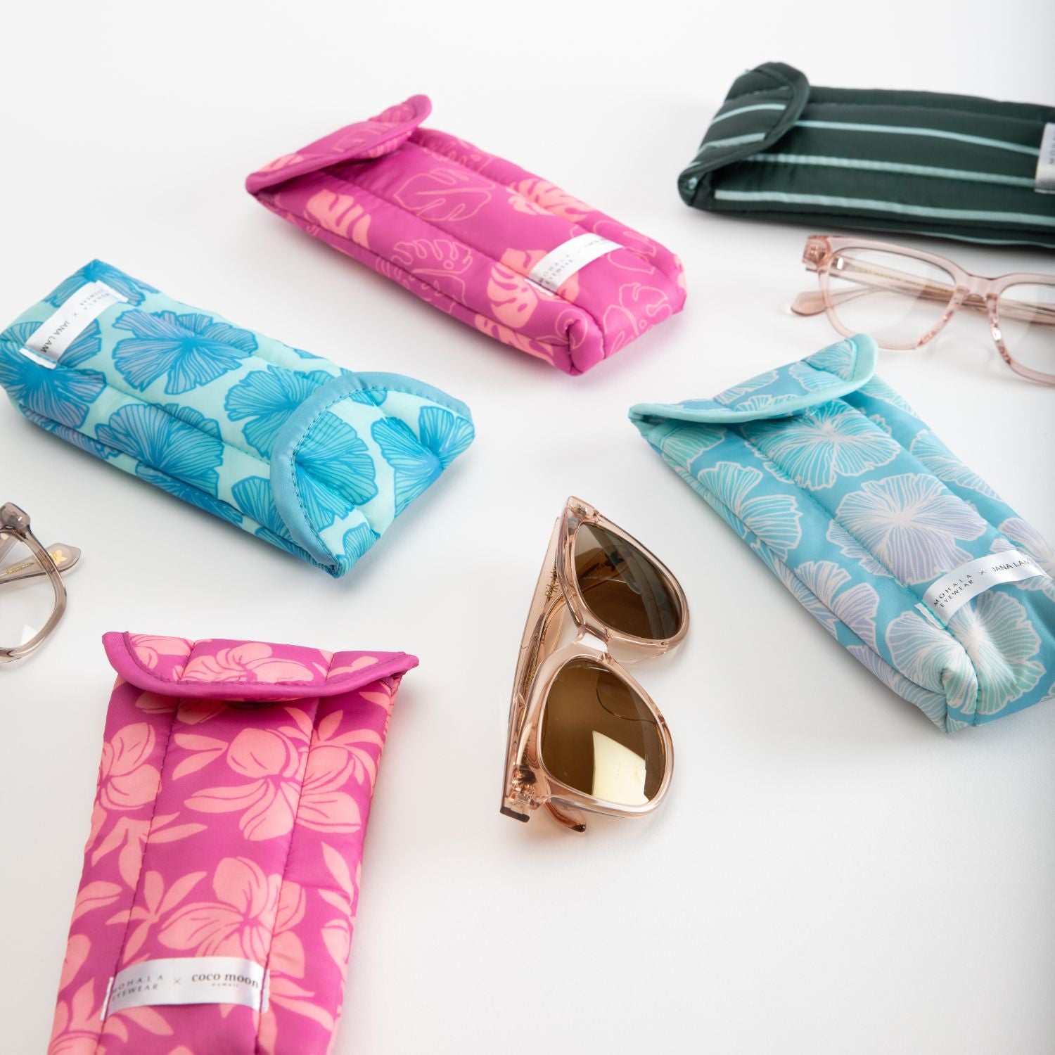 Jana Lam X Mohala Eyewear Soft Case - Seaflower in Light Blue - Individual Sale
