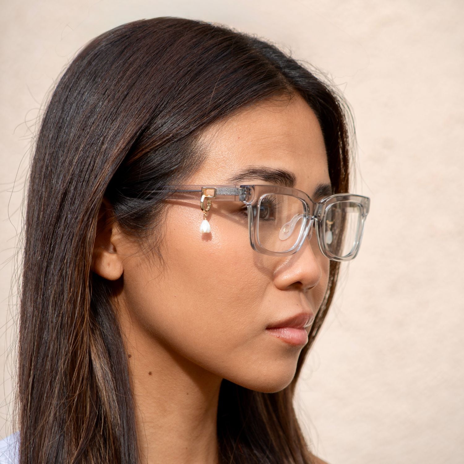 White Pikake Huggie 14kt Vermeil by Misha Hawaii