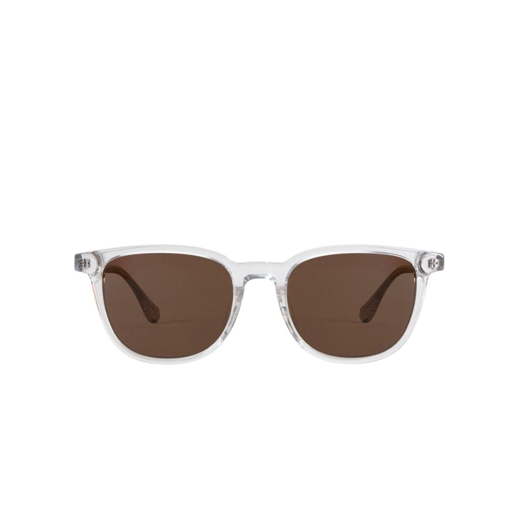 kona goggles Kona Polarized Round Sunglasses Ice with Tan Polarized Lenses / Medium nose bridge / Narrow