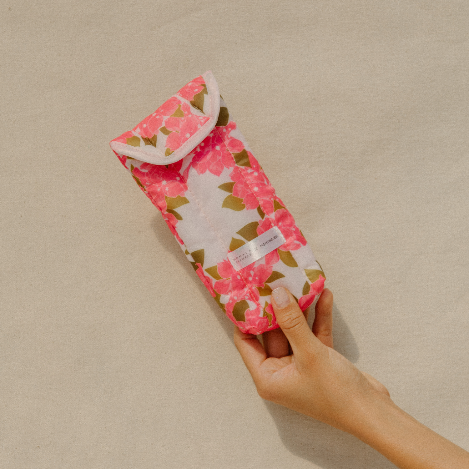 Fighting Eel X Mohala Eyewear Soft Case - Bougainvillea in Flamingo Pink - Individual Sale