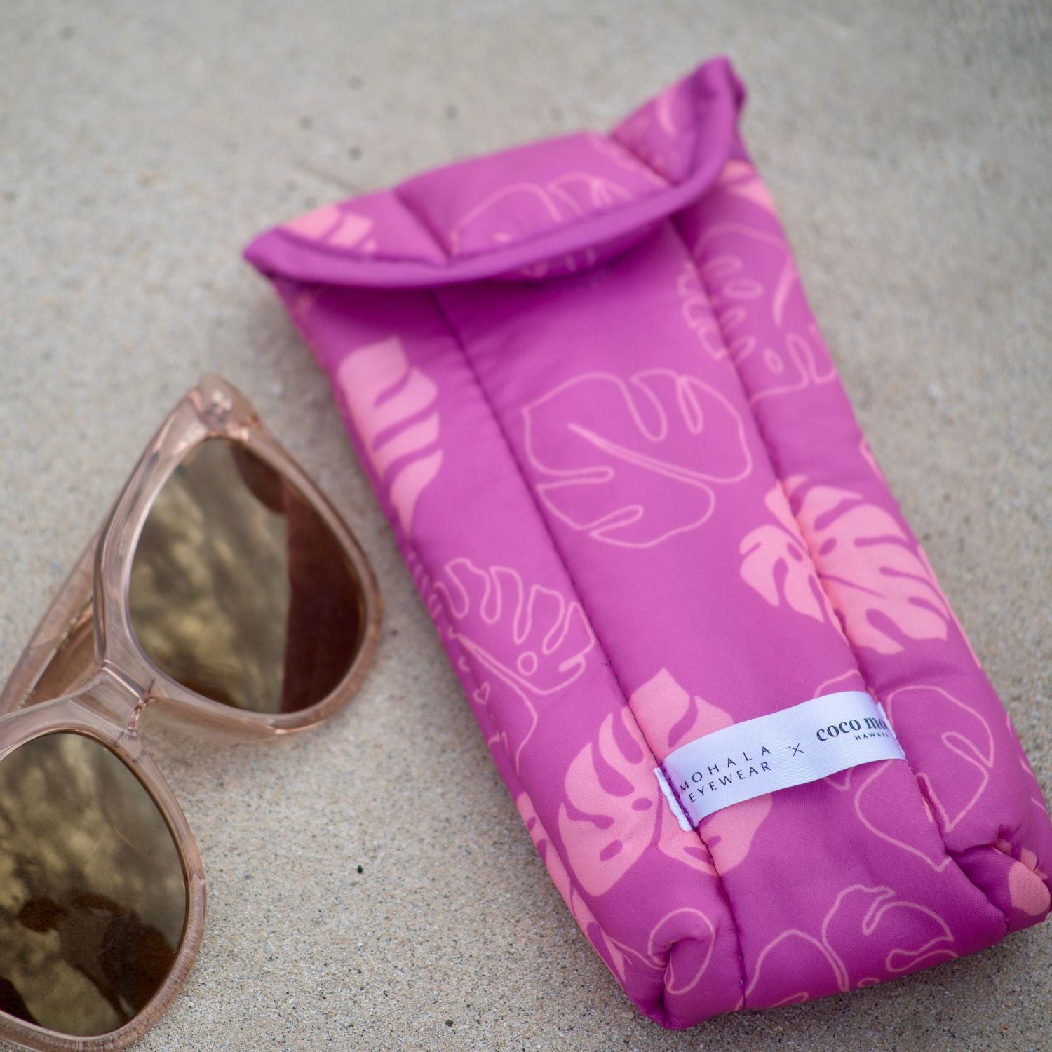 Coco Moon X Mohala Eyewear Soft Case - Sunrise Blooms in Monstera - Individual Sale