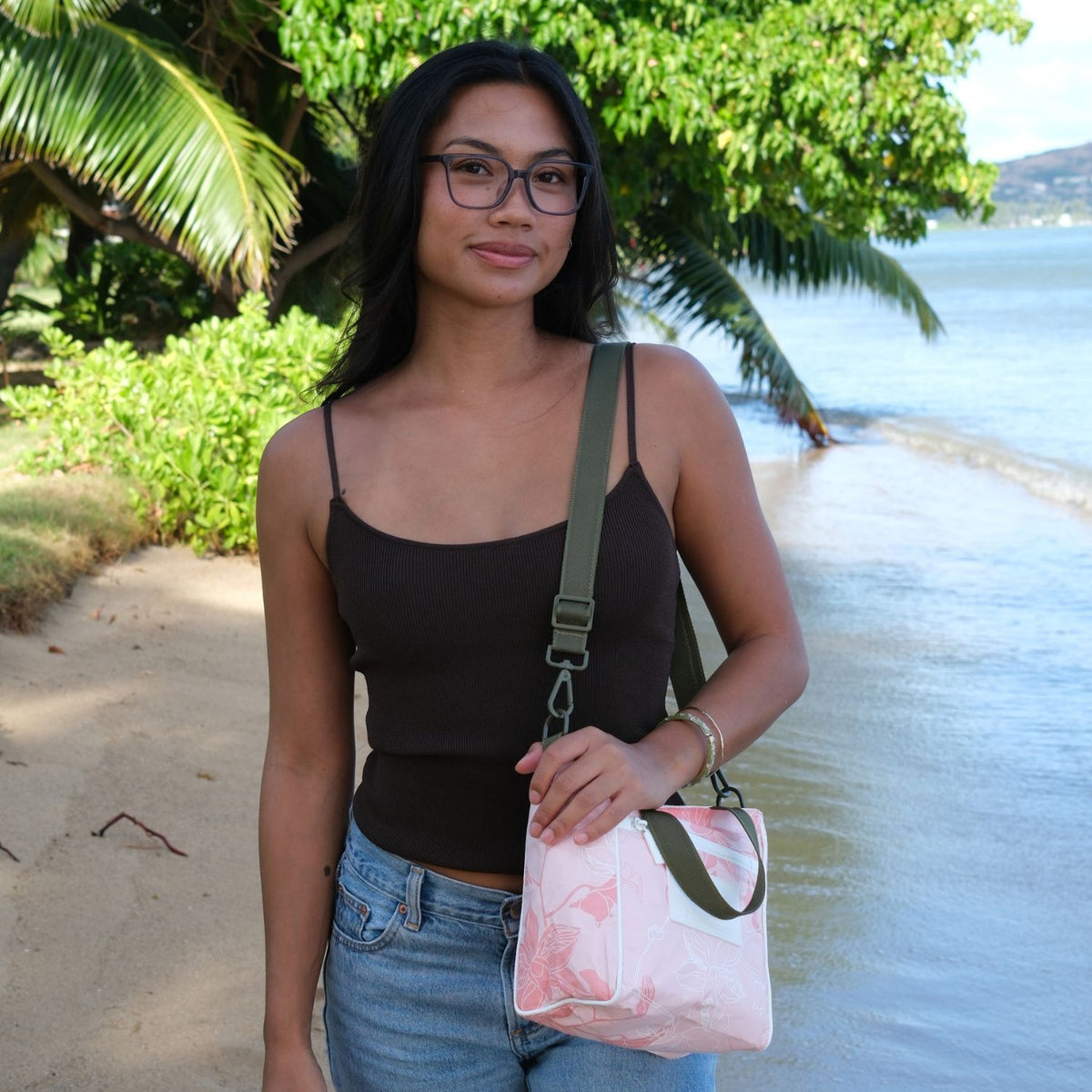 Aloha Collection X Mohala Peach Orchid Crossbody Bag