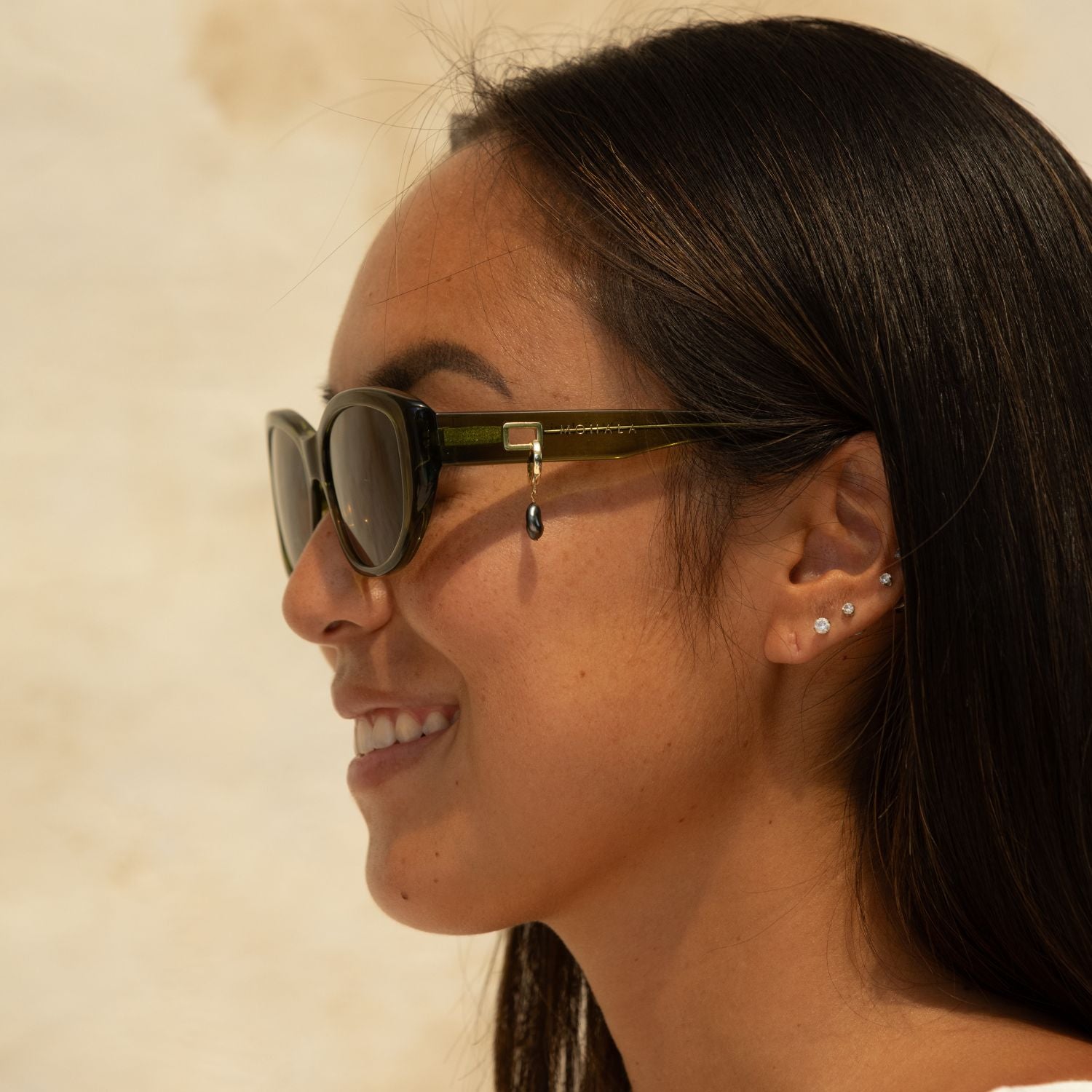 Tahitian Keshi Pearl Huggie by Misha Hawaii