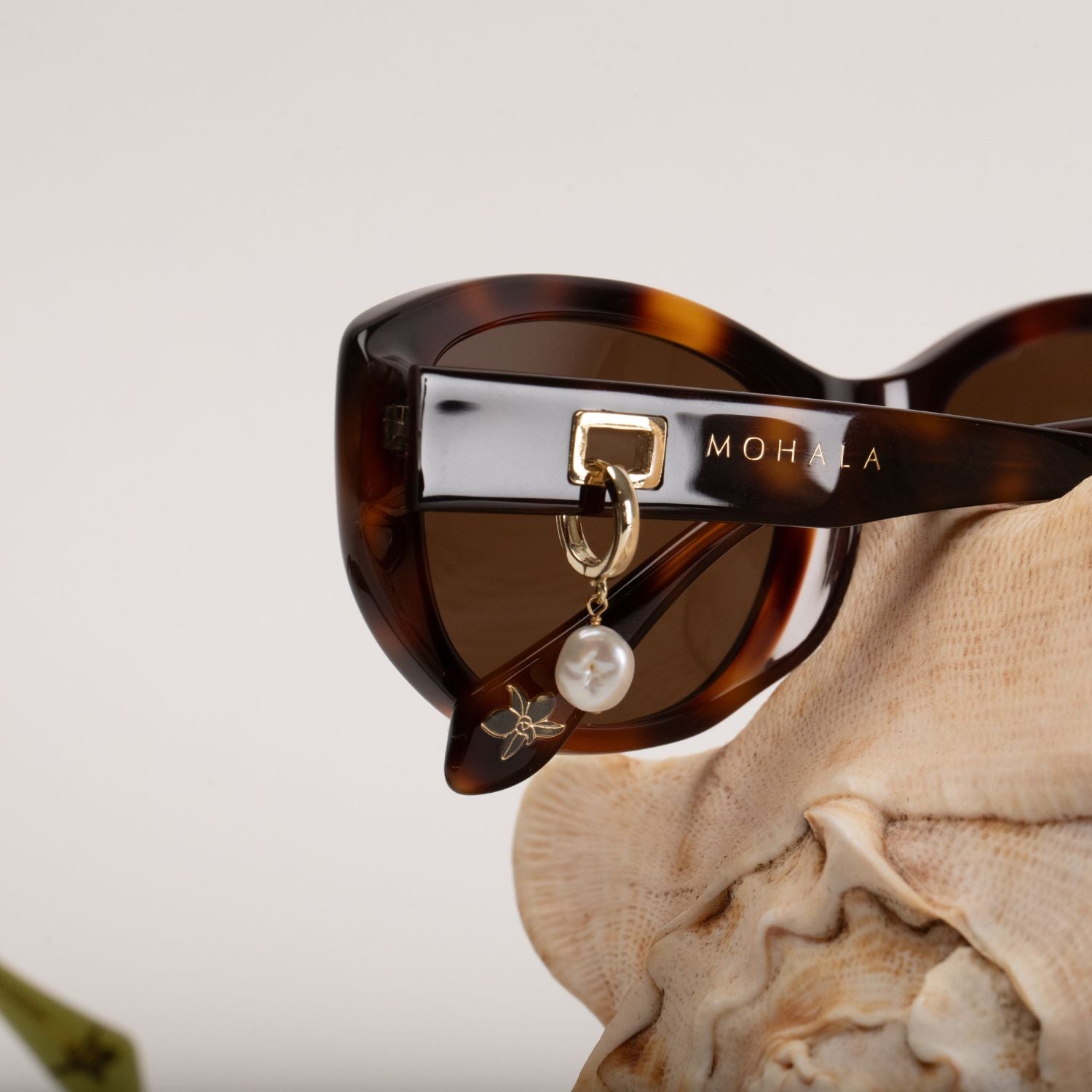 White Keshi Pearl Huggie by Misha Hawaii